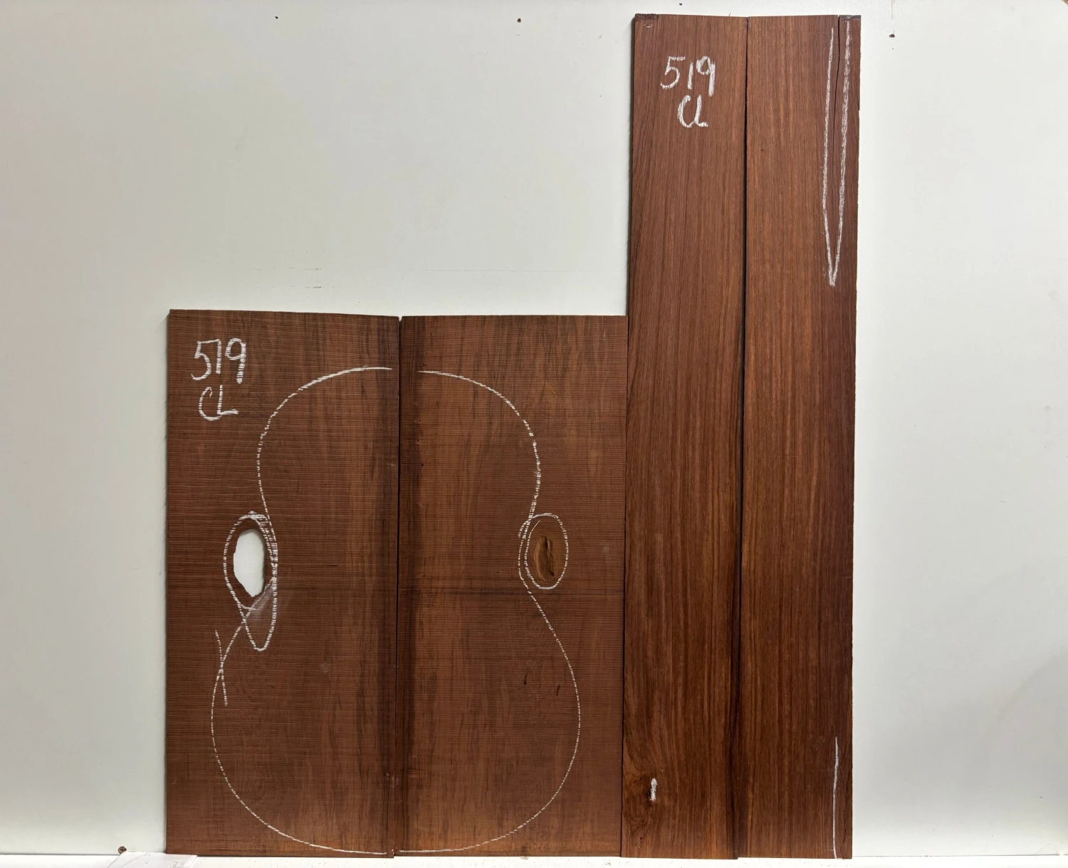 Madagascar Rosewood Classical Guitar Back And Side Seconds Set #519