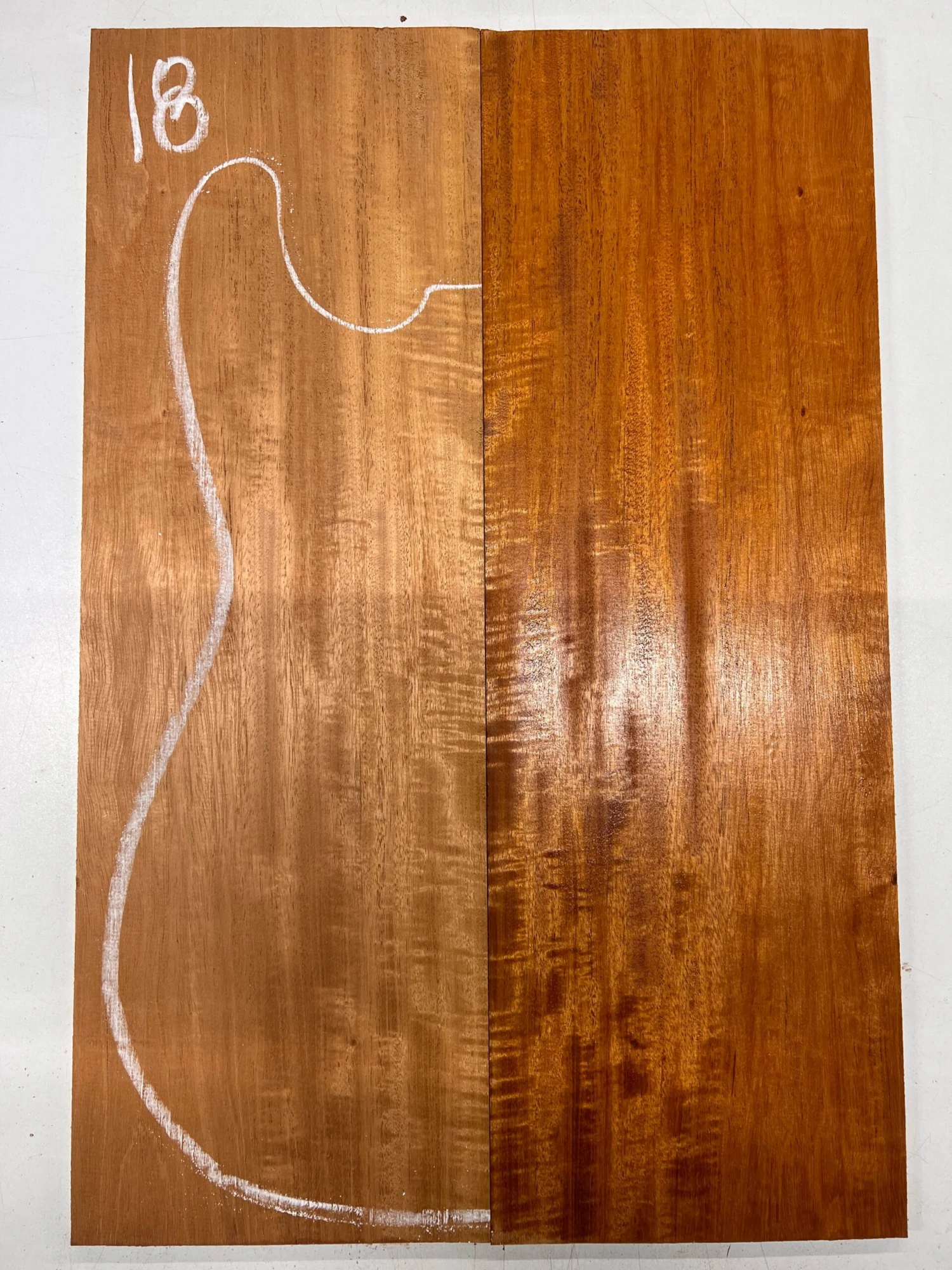 Beautiful Flame Honduran Mahogany Guitar Drop Tops 21" X 7" X 1/4" #18 - Image 2