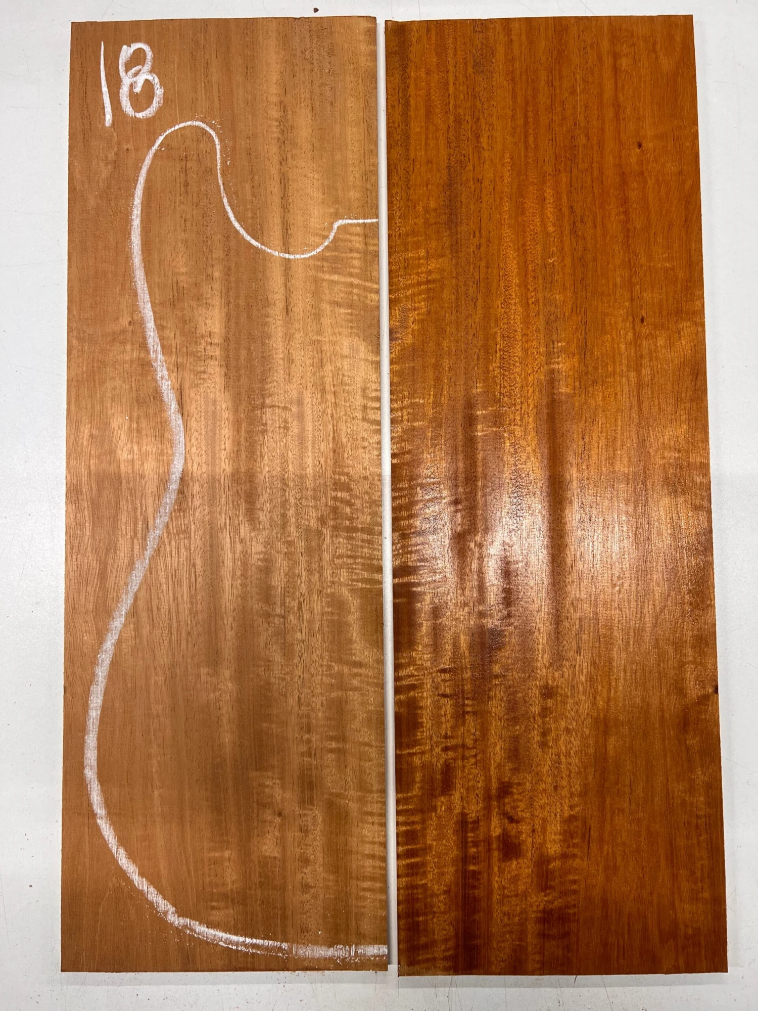Beautiful Flame Honduran Mahogany Guitar Drop Tops 21" X 7" X 1/4" #18 - Image 4