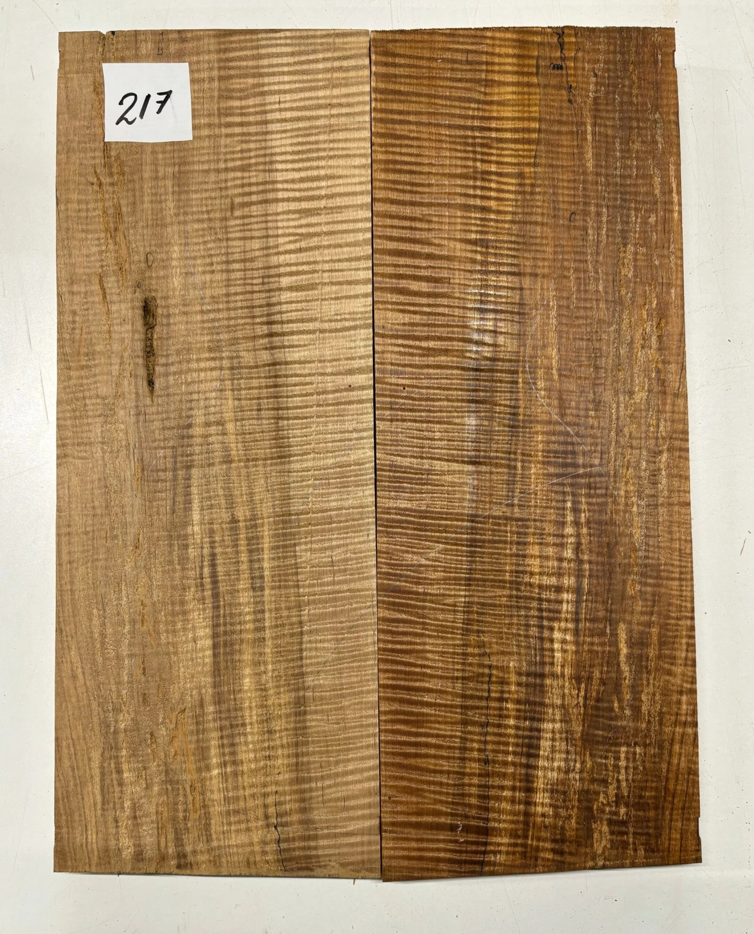 Flame Roasted Spalted Maple Bookmatched AAAA Grade Guitar Carved Top- 20-3/4" X 7-1/2" X 1-1/4" #217 - Image 2