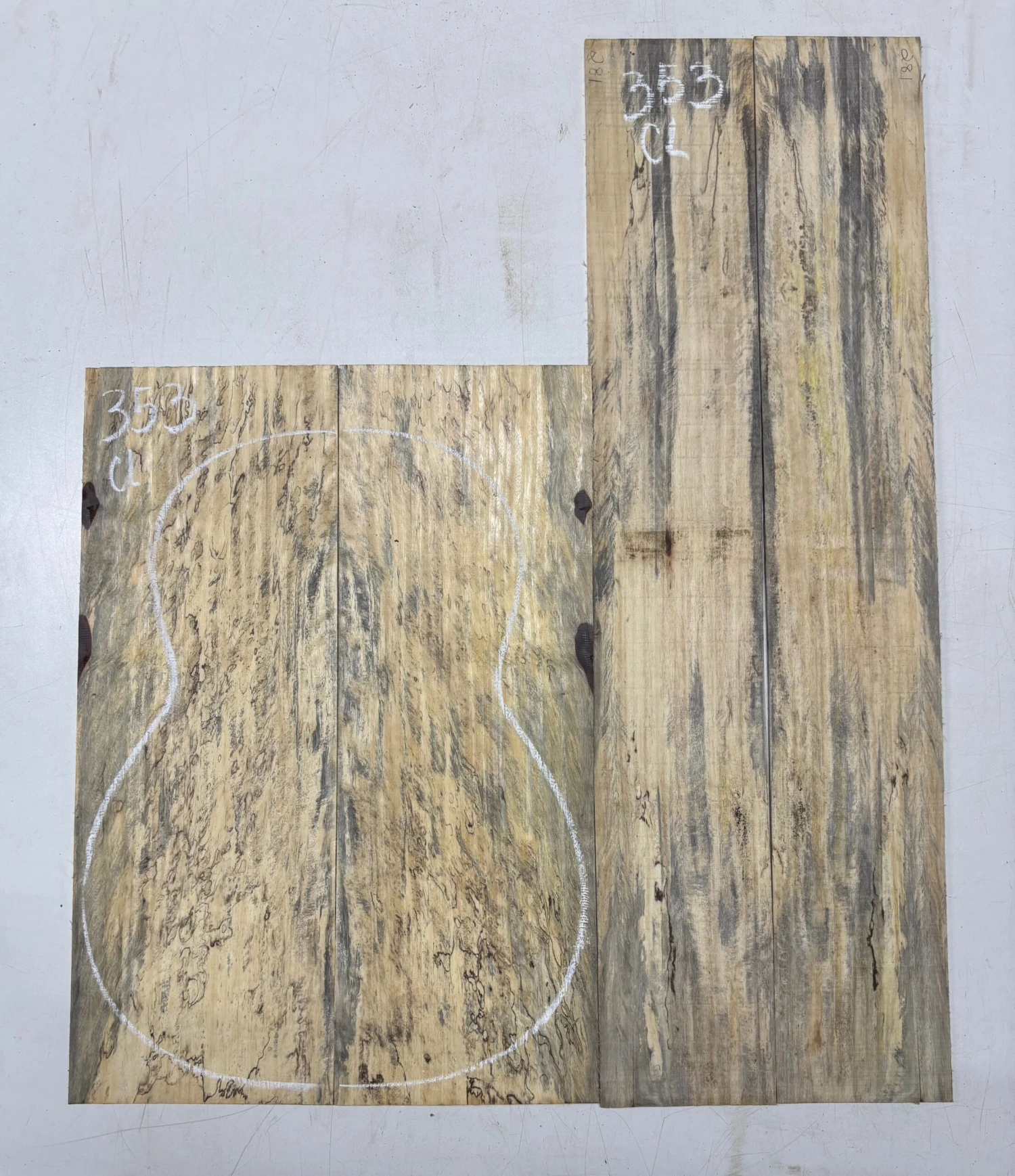 Spalted Tamarind Classical Guitar Back & Side Set #353