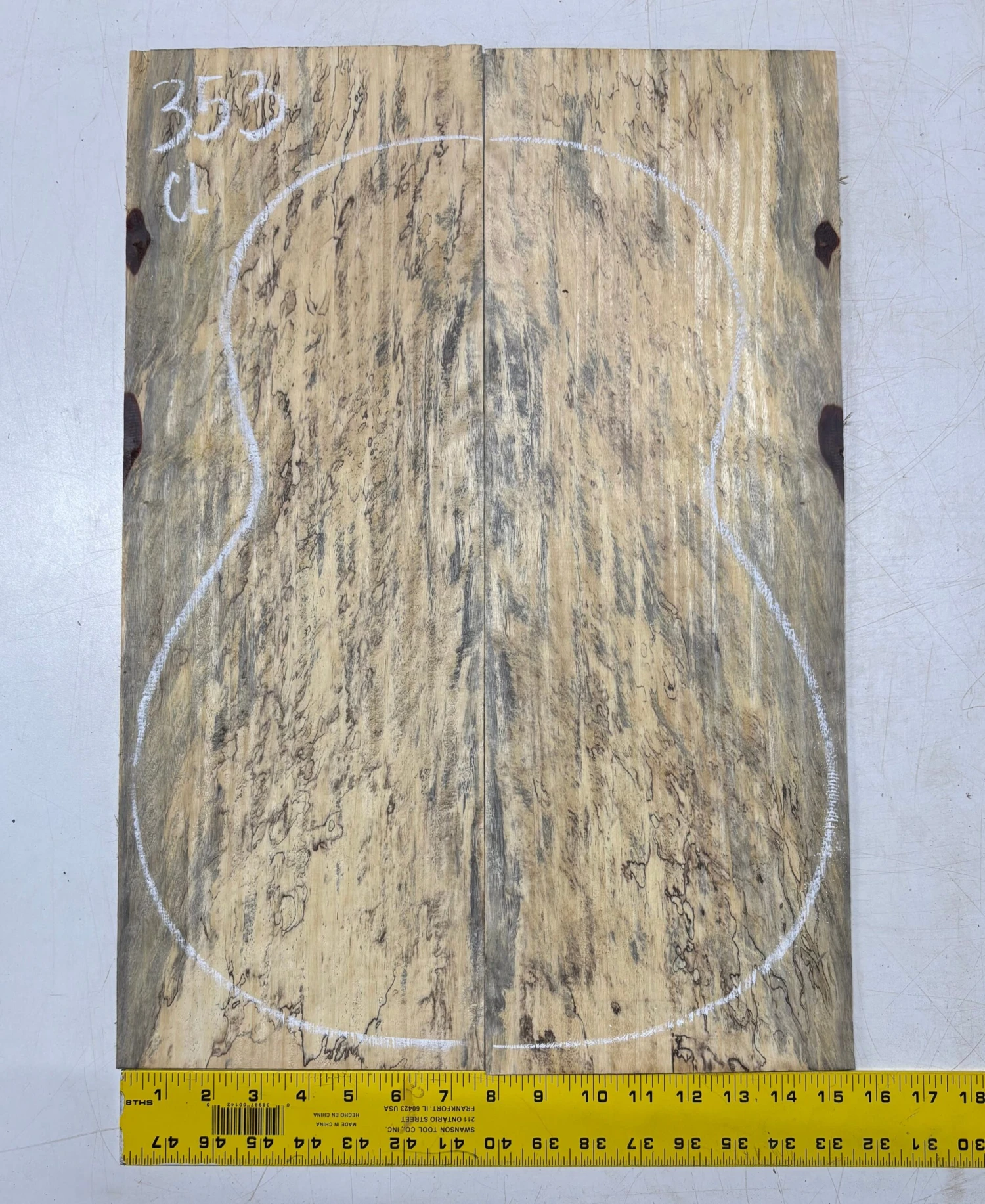 Spalted Tamarind Classical Guitar Back & Side Set #353 - Image 2