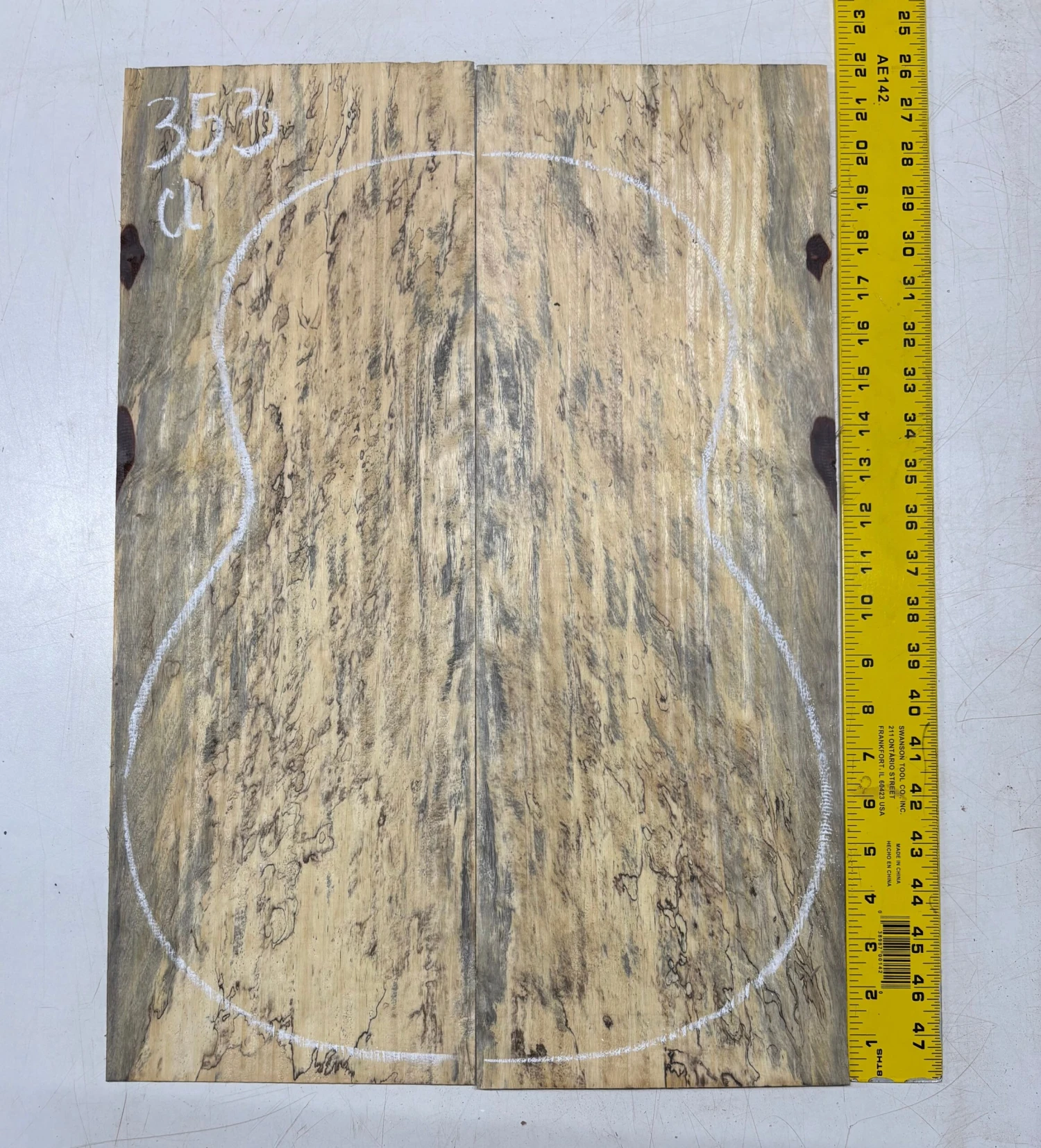 Spalted Tamarind Classical Guitar Back & Side Set #353 - Image 3