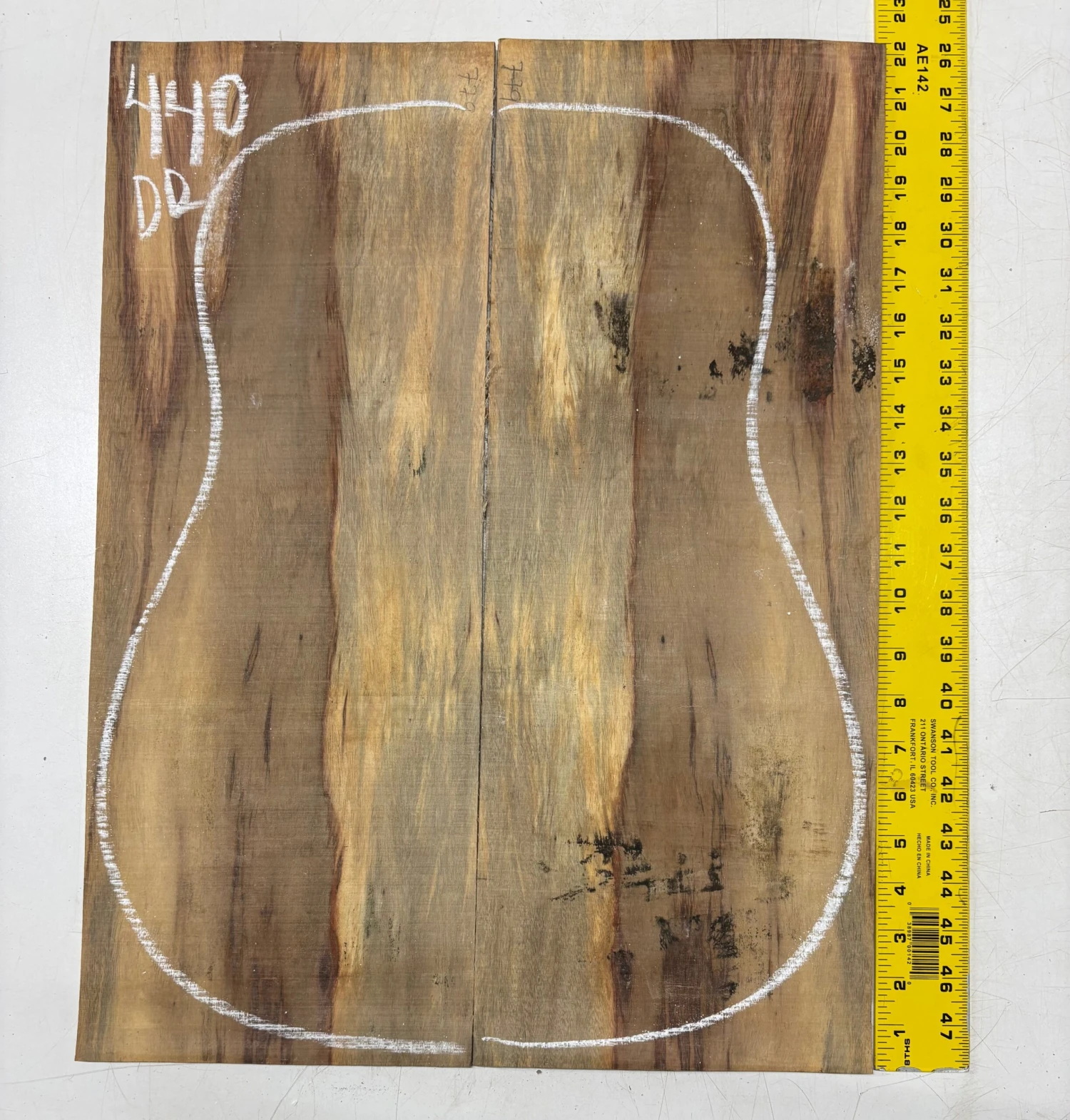 Spalted Tamarind Dreadnought Guitar Back & Side Set #440 - Image 3