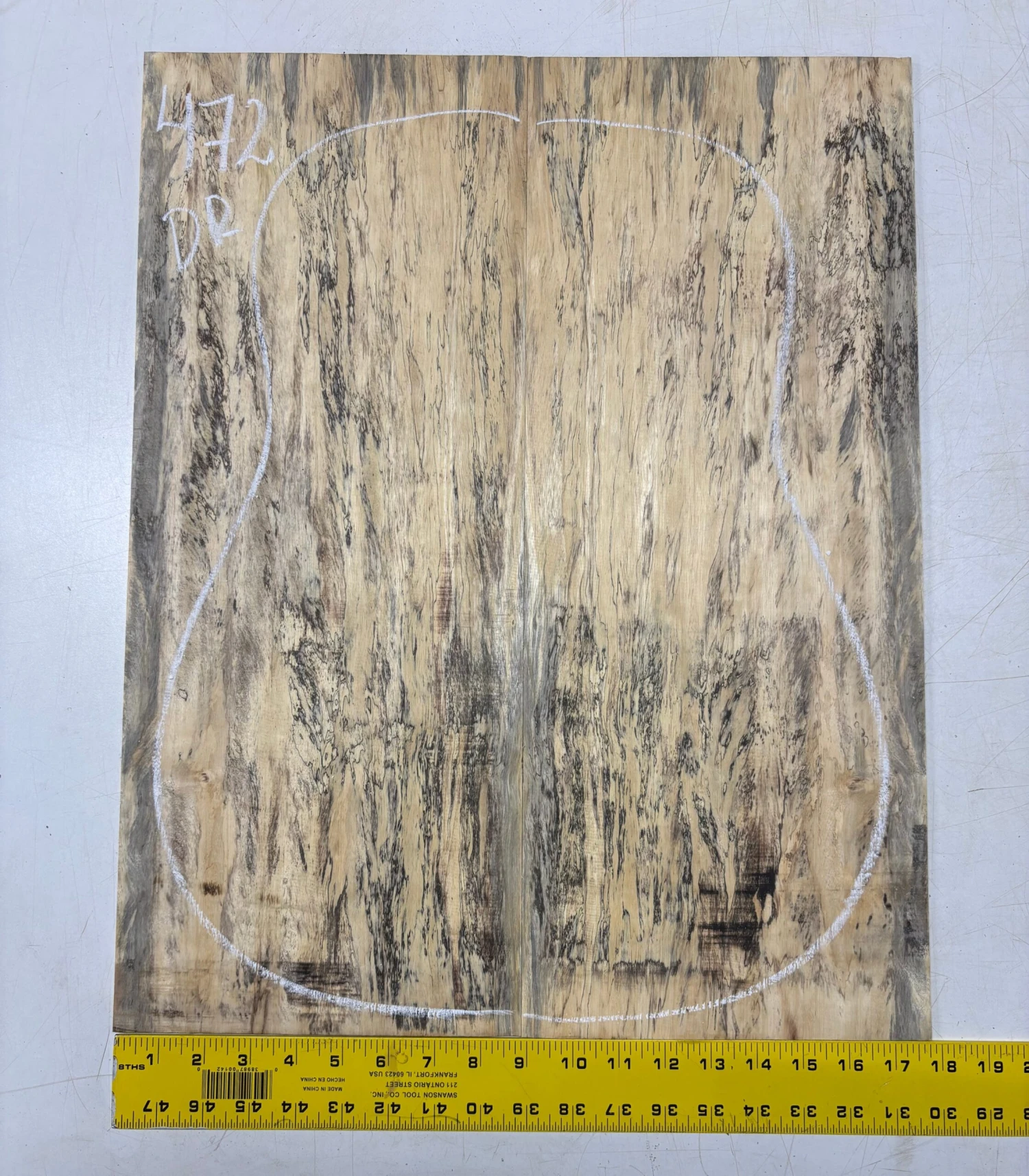 Spalted Tamarind Dreadnought Guitar Back & Side Set #472 - Image 2