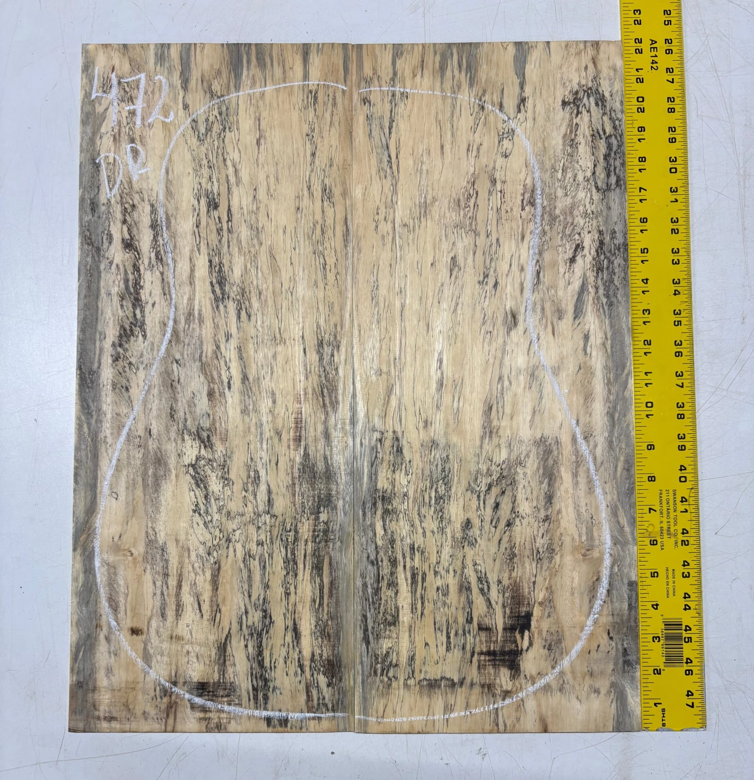 Spalted Tamarind Dreadnought Guitar Back & Side Set #472 - Image 3