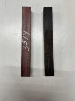 2 Pack, 2 Species, Purpleheart + Ebony, Turning Wood Blanks – 12" X 1-1/2" X 1-1/2" #3514