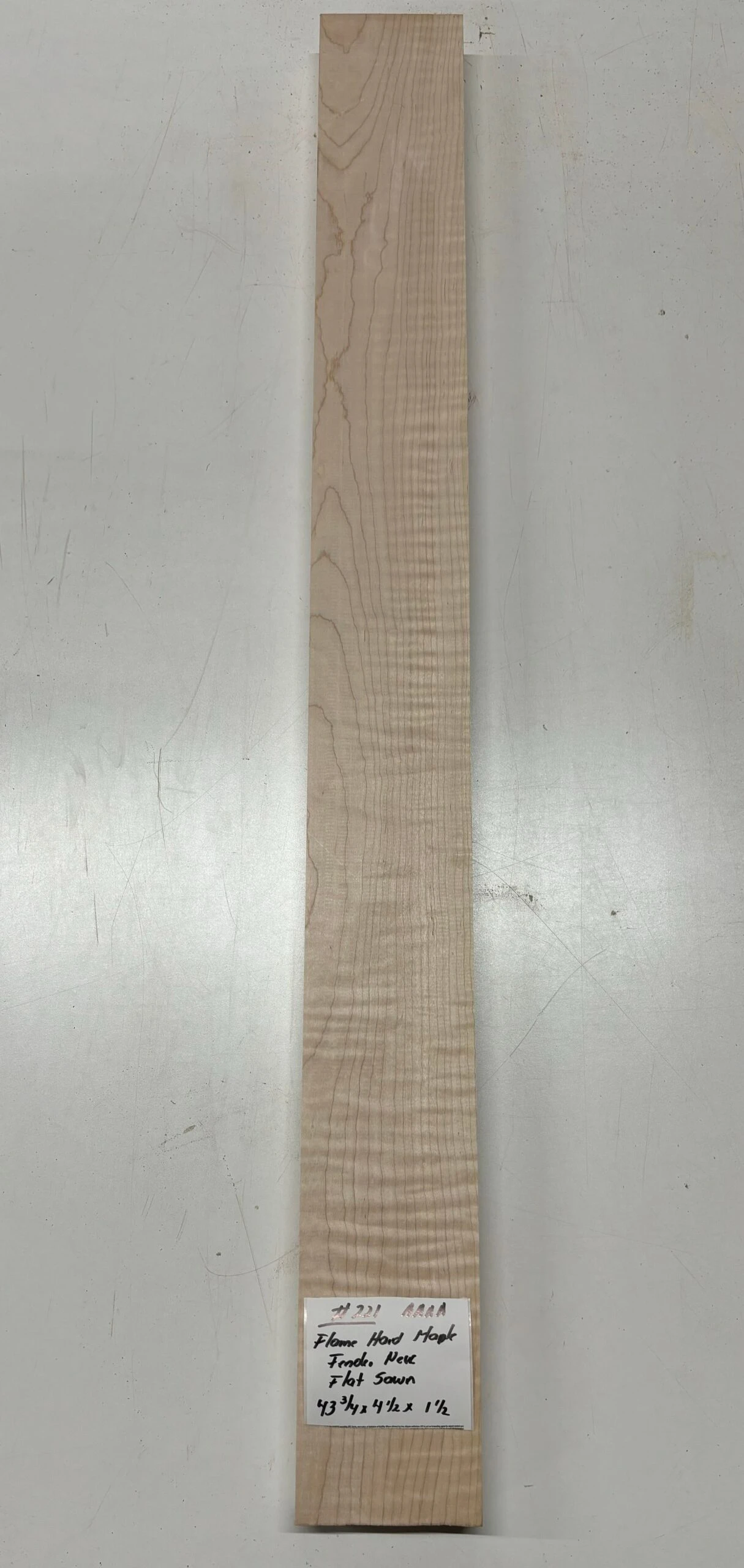 Fender Flame Maple Guitar Neck Blank - AAAA Grade (Flat Sawn) #221