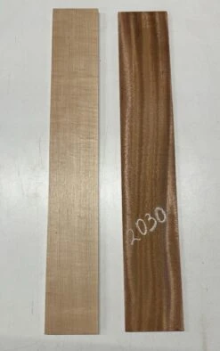 2 Pack, 2 Species, African Mahogany + Hard Maple Thin Stock Lumber | African Mahogany 30-1/2" X 4-7/8" X 1/4" Hard Maple30-1/2" X 4-1/2" X 1/2" #2030
