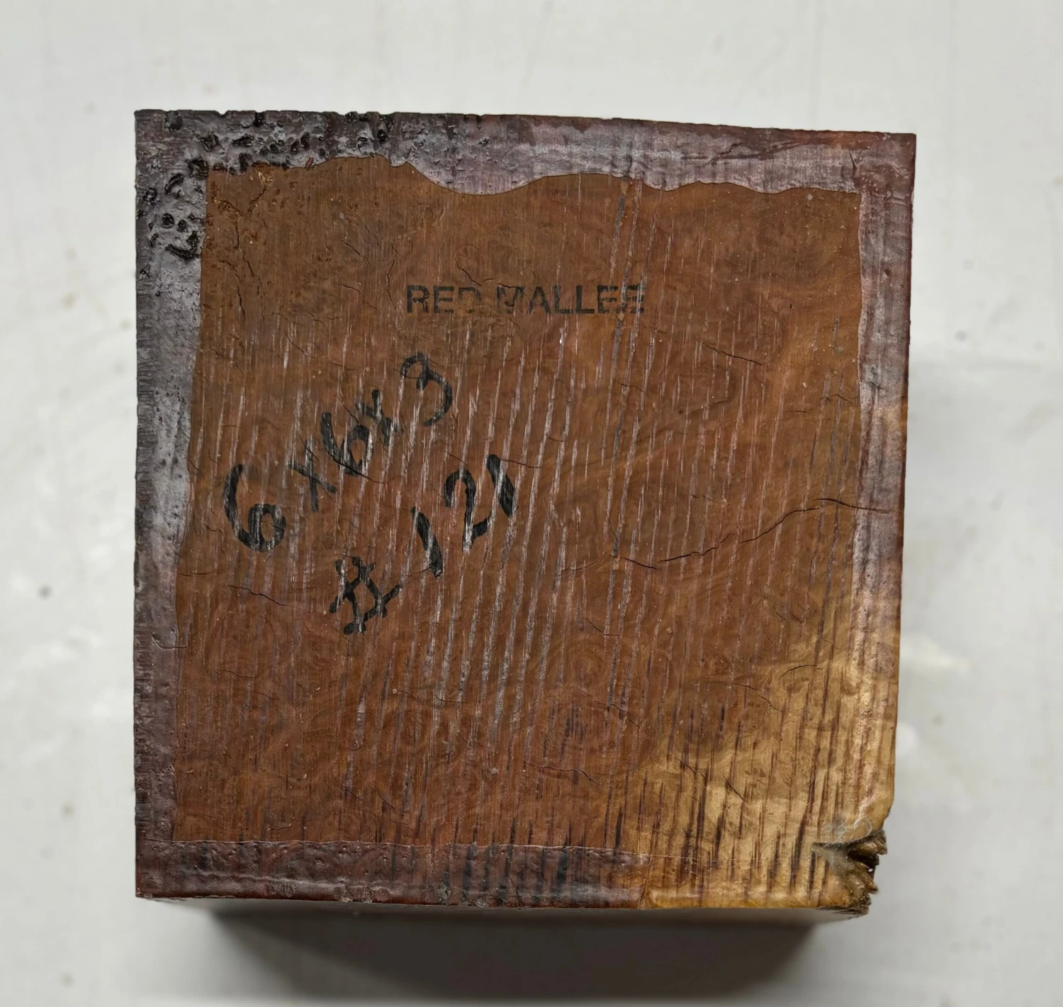 Australian Red Mallee Burl Wood Bowl Blank, 6" X 6" X 3" | #121