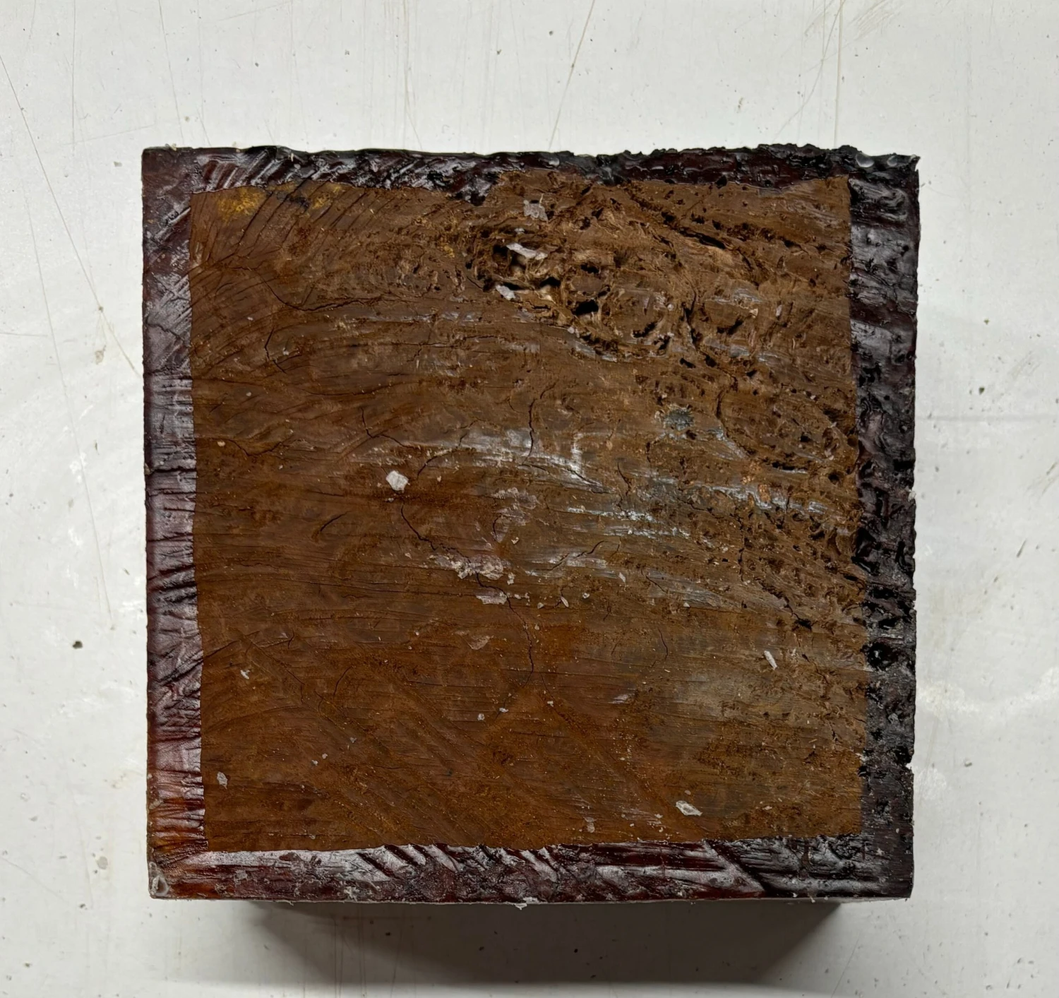 Australian Red Mallee Burl Wood Bowl Blank, 6" X 6" X 3" | #121 - Image 2