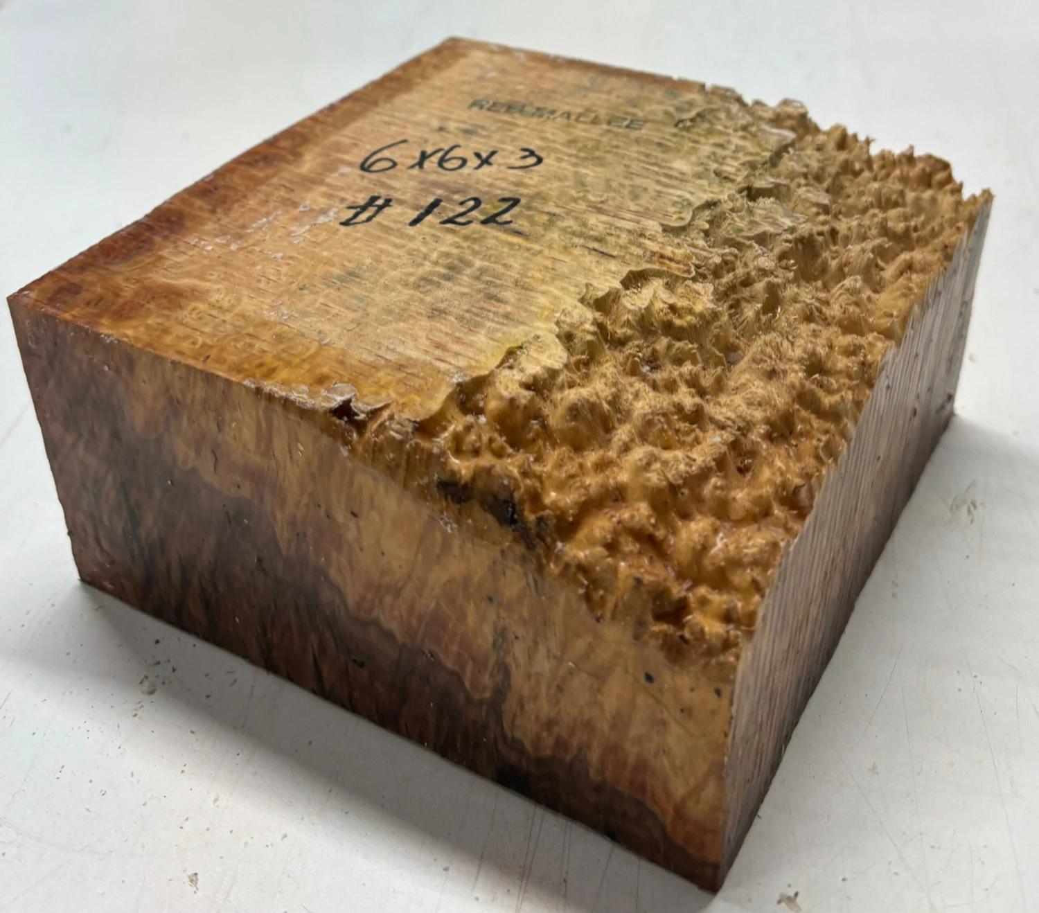 Australian Red Mallee Burl Wood Bowl Blank, 6" X 6" X 3" | #122 - Image 3