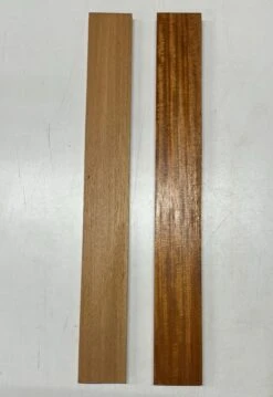 2 Pack, 2 Species Fijian Mahogany + Honduras Mahogany Thin Stock Lumber | Honduras Mahogany – 24" X 3 "x 5/8" Fijian Mahogany – 24"x 2-7/8"x 1/2" #2132