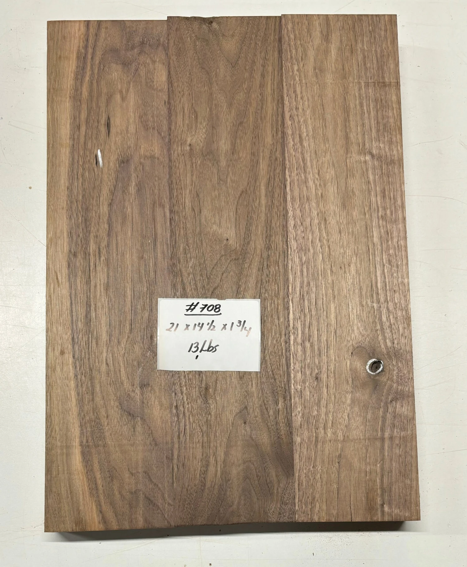 Black Walnut Guitar Body Blank - 21" X 14-1/2" X 1-3/4", 13 Lbs (3 Pcs Glued) #708 - Image 7