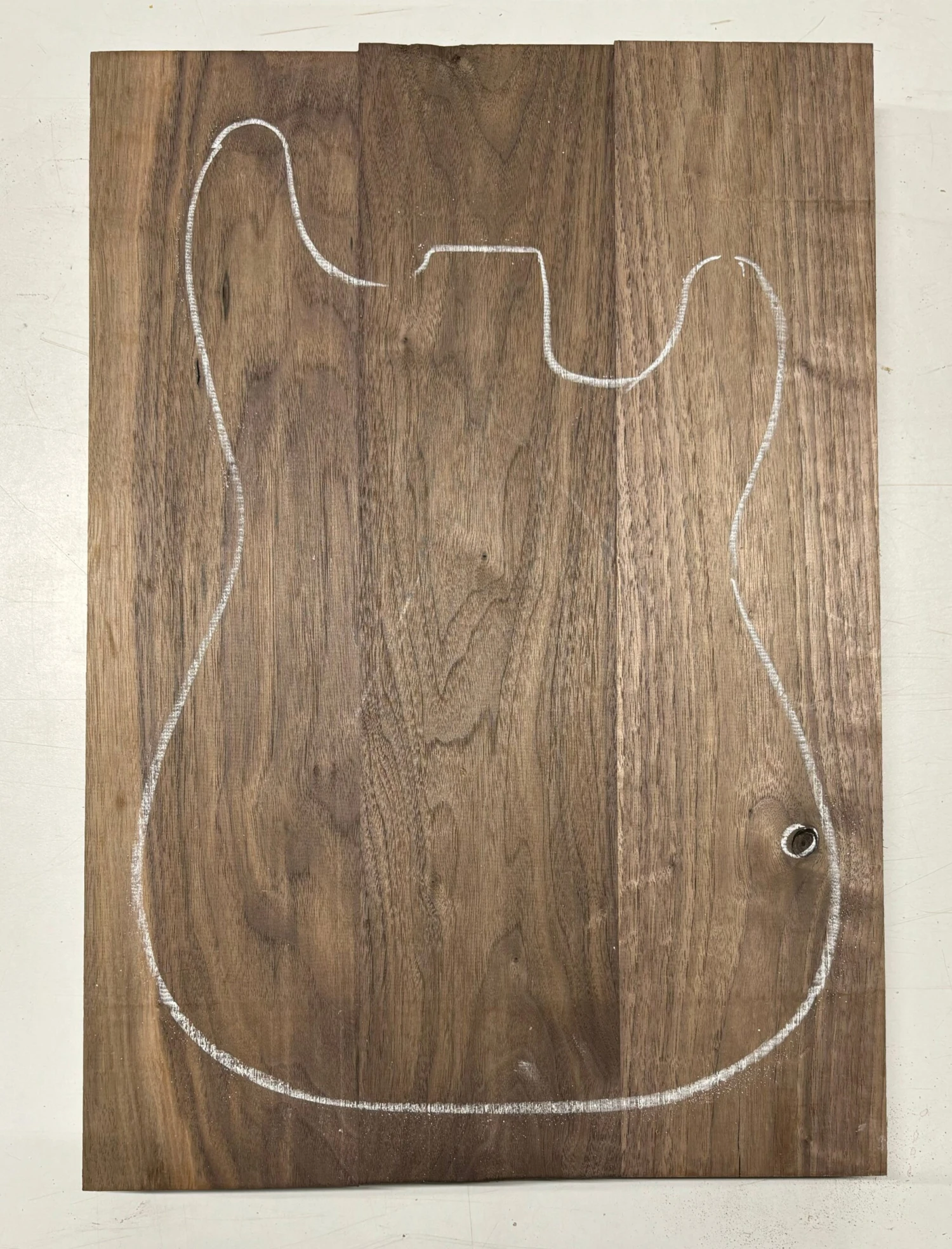 Black Walnut Guitar Body Blank - 21" X 14-1/2" X 1-3/4", 13 Lbs (3 Pcs Glued) #708 - Image 3