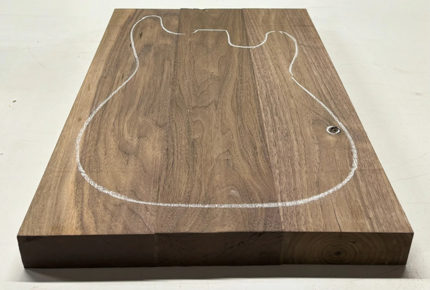 Black Walnut Guitar Body Blank - 21" X 14-1/2" X 1-3/4", 13 Lbs (3 Pcs Glued) #708 - Image 4