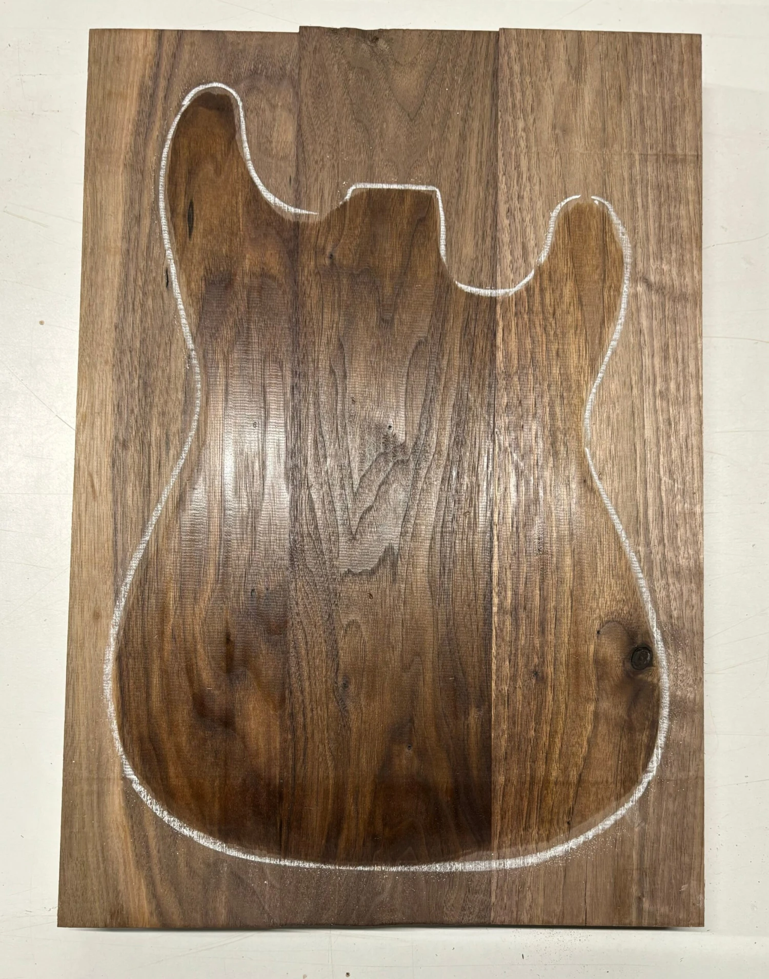 Black Walnut Guitar Body Blank - 21" X 14-1/2" X 1-3/4", 13 Lbs (3 Pcs Glued) #708 - Image 6