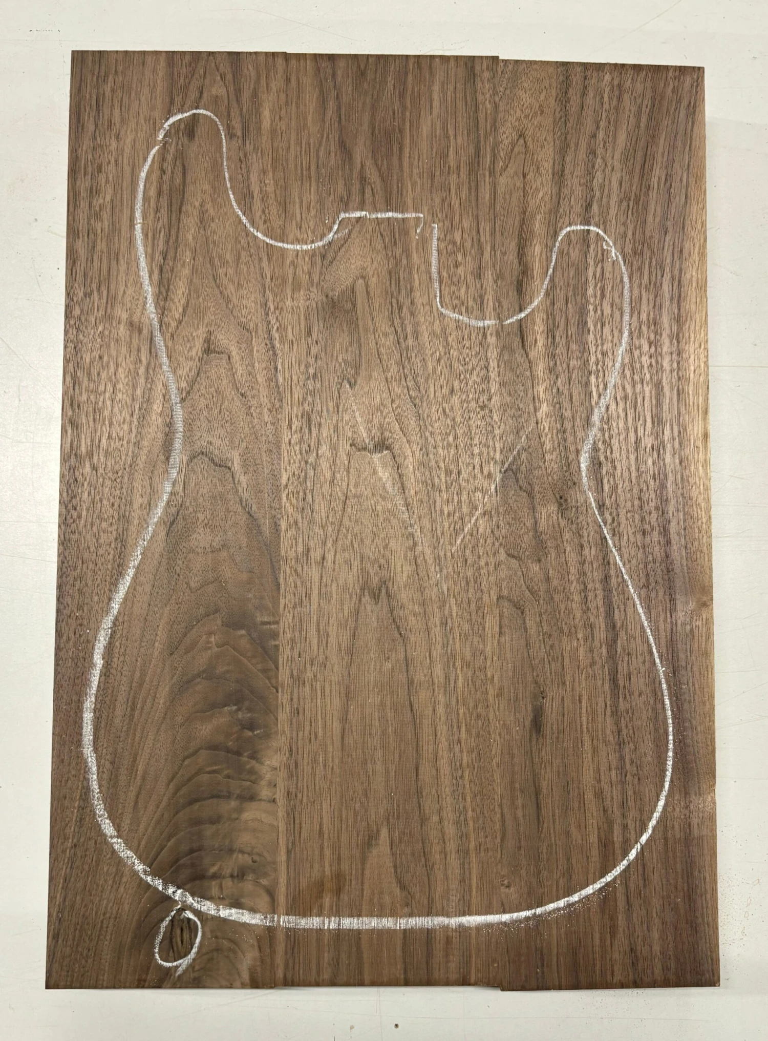 Black Walnut Guitar Body Blank - 20-7/8" X 14-1/2" X 1-3/4", 13 Lbs (3 Pcs Glued) #723 - Image 5