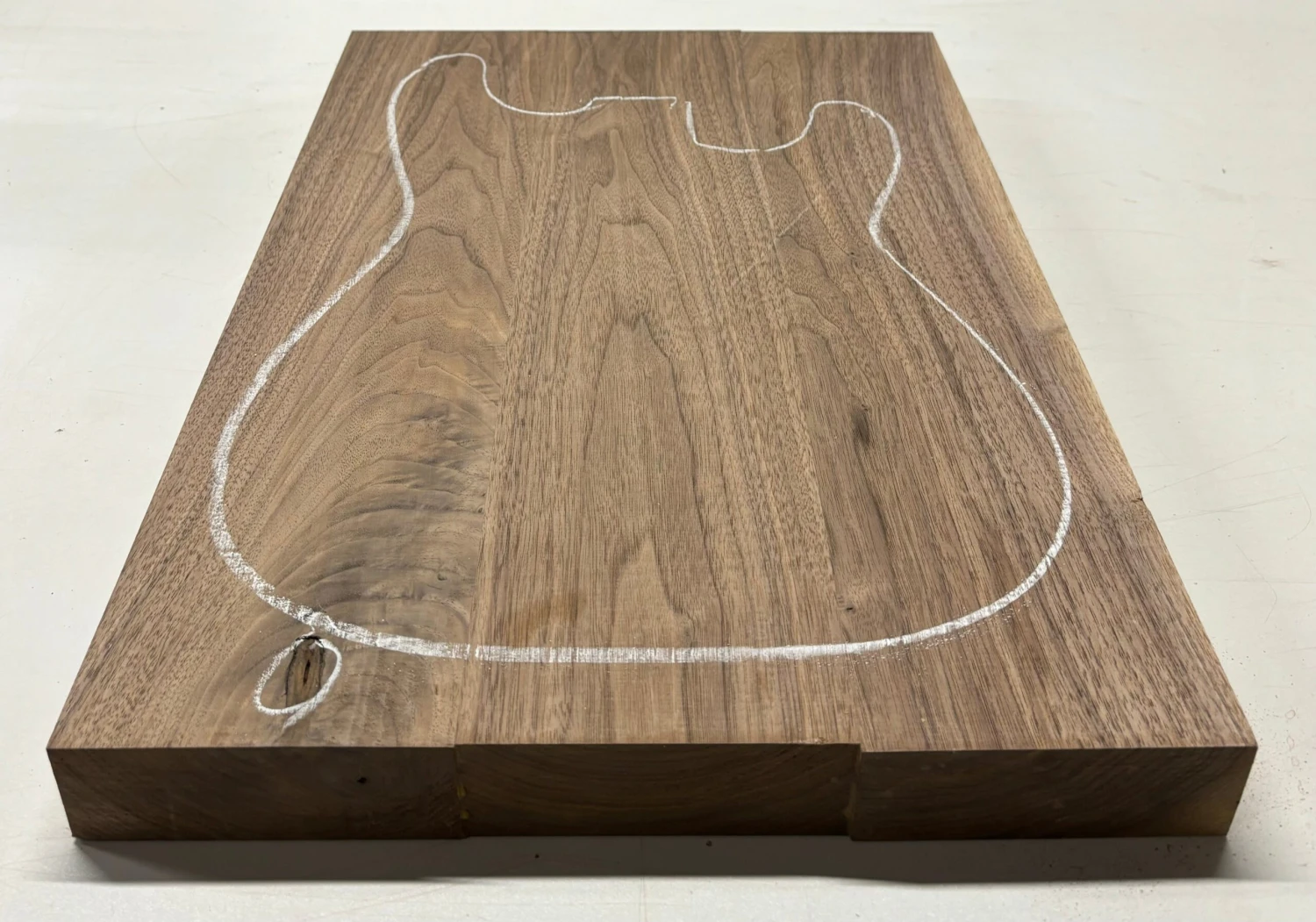 Black Walnut Guitar Body Blank - 20-7/8" X 14-1/2" X 1-3/4", 13 Lbs (3 Pcs Glued) #723 - Image 3