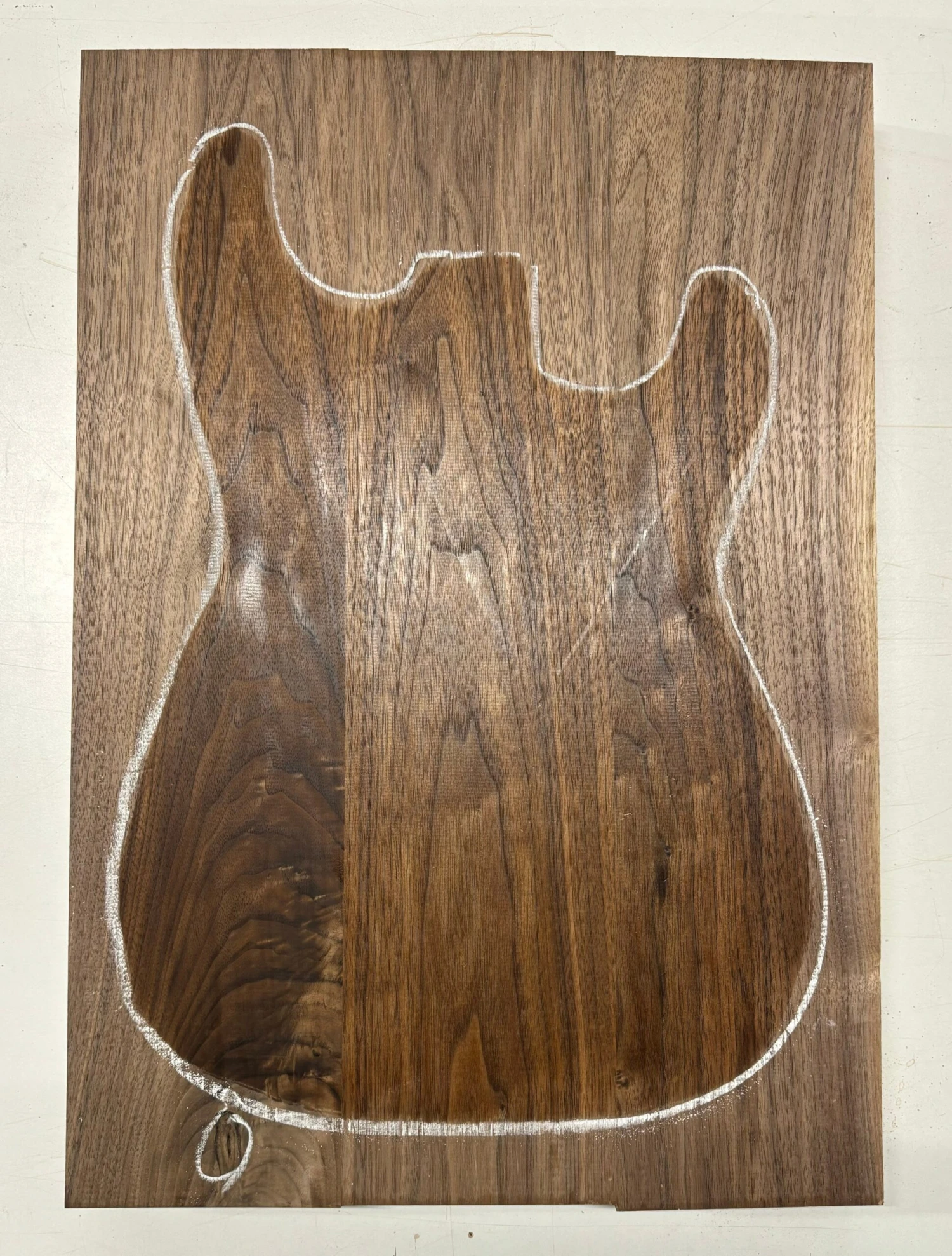 Black Walnut Guitar Body Blank - 20-7/8" X 14-1/2" X 1-3/4", 13 Lbs (3 Pcs Glued) #723 - Image 7
