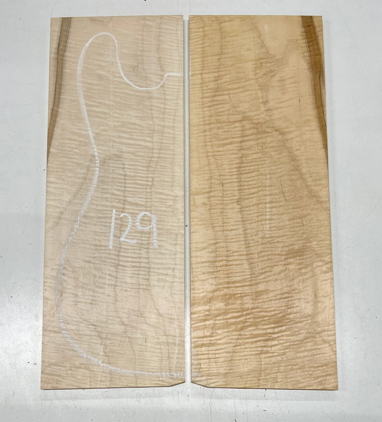 Flame Hard Maple Bookmatched Guitar Drop Top Set - 20" X 7-1/8" X 3/8" #129 - Image 5