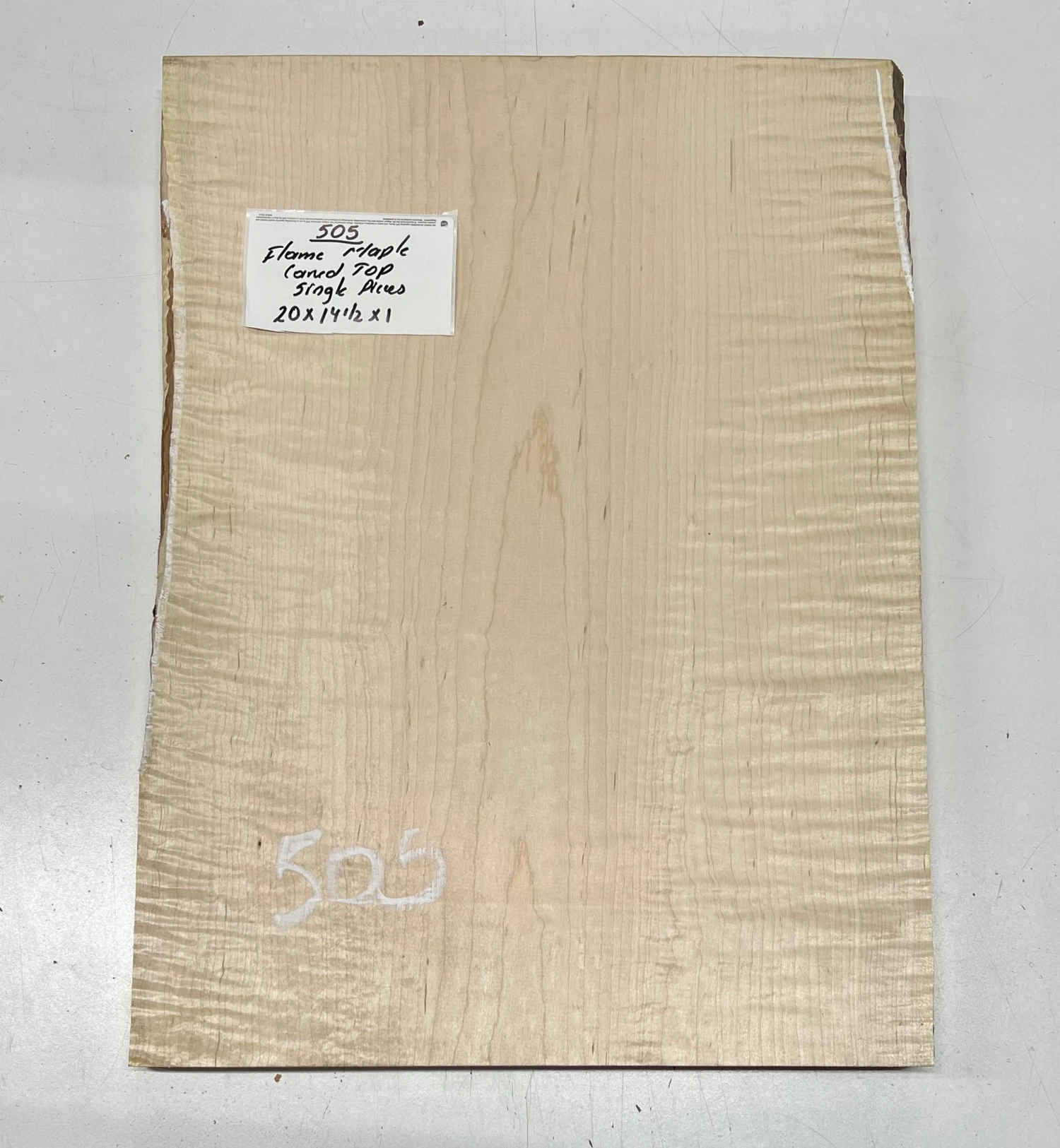 Flame Maple Guitar Carved Top ( Single Piece) 20" X 14-1/2" X 1" #505