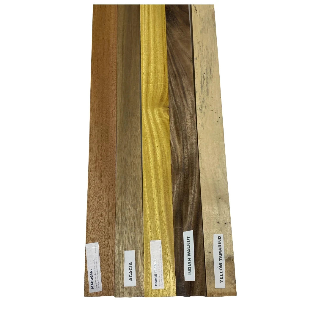 Combo Of 10 , 3/4" Lumber Boards | Cutting Board Blocks |Mahogany, Acacia, Osage Orange, Indian Walnut, Tamarind