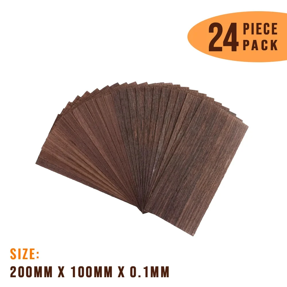 Pack Of 24, East Indian Rosewood Veneer Inlay / Marquetry Pack